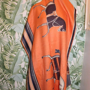 Women's Luxury Winter Cashmere Trojan Horses Scarf Pashmina Blanket Wrap Shawl